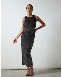 Ro&zo - Petite Gabriela Sparkle Velvet Column Midi Dress - Lyst