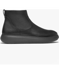 Fitflop - Iq-Comff Leather Zip Chelsea Boots All - Lyst