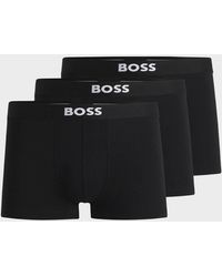 BOSS - Boss 3-Pack Stretch-Cotton Trunks With Logo Waistbands - Lyst