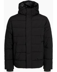 Jack & Jones - Solid Patterned Hooded Ribbed Cuff Puffer Jacket - Lyst