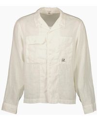 C.P. Company - Long Sleeve Linen Overshirt - Lyst