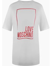 Love Moschino - Large Box Logo Oversized Mini T-Shirt Dess - Lyst