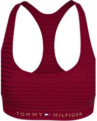 Tommy Hilfiger - Lurex Pinstripe Unlined Bralette, Deep Rouge - Lyst