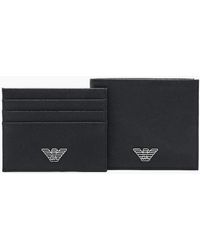 Emporio Armani - Asv Eagle Logo Leather Wallet & Card Holder Gift Box - Lyst