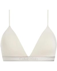 Calvin Klein - New Stone Logo Lightly Lined Triangle Bra, Sandshell - Lyst