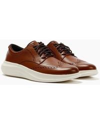 Cole Haan - Grand Aerion Wingtip Oxfords Leather British Tan Lace-Up Shoes - Lyst