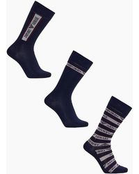 Emporio Armani - 3 Pack Sock Set 2 Plain 1 Logo - Lyst