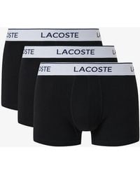 Lacoste - 3-Pack Contrast Stripe Stretch Cotton Trunks - Lyst