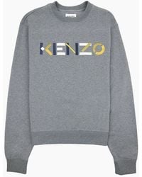 KENZO - Logo Print Crewneck Sweatshirt Dark - Lyst