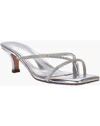 XY London - Ladies Megan Diamante Kitten Heel Mule Sandals - Lyst