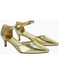 XY London - Ladies Kacey Metallic Low Kitten Heel Court Pumps - Lyst