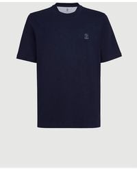 Brunello Cucinelli - Branded Cotton T Shirt - Lyst