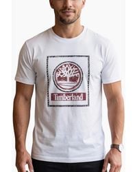 Timberland - T Shirts Tree Print Logo Top - Lyst