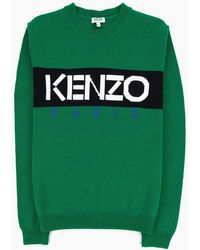 KENZO - Logo Crew Knit Sweatshirt - Lyst