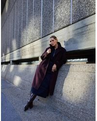 Live Unlimited London - Plum Wool Blend Tailored Coat - Lyst