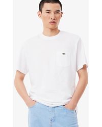 Lacoste - Cotton T-Shirt With Breast Pocket - Lyst