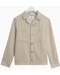 Wax London - Aldred Linen Cotton Revere Overshirt - Lyst