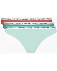 Tommy Hilfiger - Cotton 3-Pack Thong, Cranberry/Aqua/Saltwater - Lyst