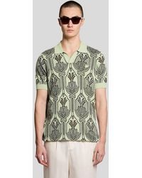 Lyle & Scott - Botanical Print Knitted Polo Shirt - Lyst