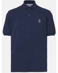 Brunello Cucinelli - Branded Cotton Polo Shirt - Lyst
