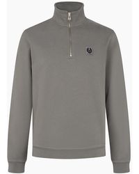 Belstaff - Patch Logo 1/4 Zip Sweatshirt - Lyst