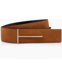 Tom Ford - Nubuck Reversible 38Mm Belt Tan - Lyst