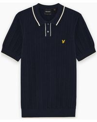 Lyle & Scott - Lyle & Scott Tipped Pique Knitted Polo Dark - Lyst