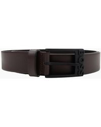 BOSS - Simo R Leather Belt Dark 202 - Lyst