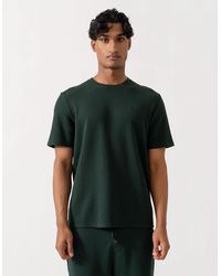 BOSS - Boss Waffle Cotton-Blend Pyjama T-Shirt With Embroidered Logo - Lyst