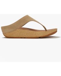 Fitflop - Lulu Lux Graphic Toe-Post Sandals Cappuccino - Lyst