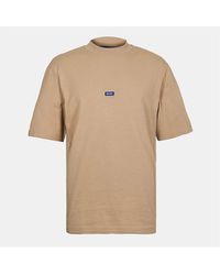 BOSS - Mock Neck Ribbed Collar Short Sleeve Jersey T-Shirt - Lyst