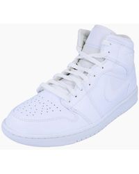 Nike - Air Jordan 1 Mid Hi Top Basketball Trainers 554724 136 - Lyst