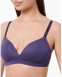 BOSS - Ci Logo Padded Triangle Bra, Dark - Lyst