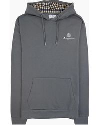 Aquascutum - Active Small Logo Hoodie Charcoal - Lyst