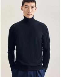 Seidensticker - Merino Wool Roll Neck Knit Dark - Lyst