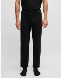 BOSS - Boss Waffle Cotton-Blend Pyjama Bottoms With Embroidered Logo - Lyst