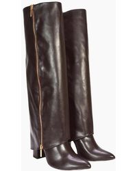 XY London - Ladies Allie Fold Over Pointed Side Zip Knee-High Boots - Lyst