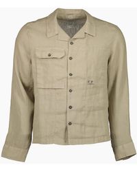 C.P. Company - Long Sleeve Linen Overshirt - Lyst