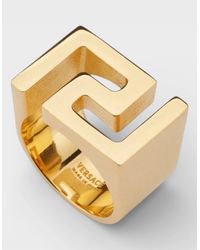 Versace - Statement Band Ring Metal Tone - Lyst
