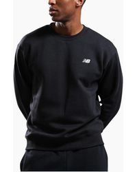 New Balance - Fleece Sweatshirt Embroidered Logo Pullover Relaxed Fit Jumper - Lyst