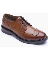 Base London - London Tanner Leather Tan Brogues Shoes - Lyst