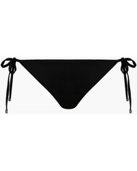Emporio Armani - Logo Side Tie Bikini Bottoms - Lyst