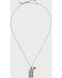 COACH - Signature Quilted C Tag Pendant Necklace Metal - Lyst
