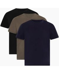Ted Baker - 3-Pack Cotton Stretch Crew-Neck T-Shirts, /Khaki - Lyst