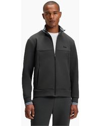 BOSS - Zipped Pocket Ribbed Cuff Full Zipper Track Jacket - Lyst