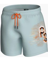 Philipp Plein - Plein Sport Metallic Logo Medium Boardshort Swim Shorts - Lyst