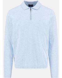 Fynch-Hatton - Zip Neck Polo Collar Knit New Breeze - Lyst