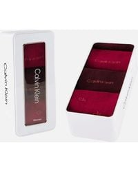 Calvin Klein - 3-Pack Allover Logo Socks Gift Tin, Berry - Lyst