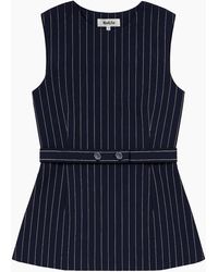 Ro&zo - Petite Pinstripe Tailored Long Line Top - Lyst