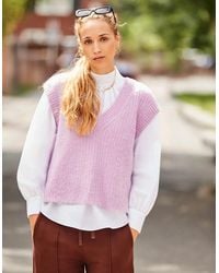 Ro&zo - Lilac V-Neck Knit Vest With Wool And Alpaca - Lyst